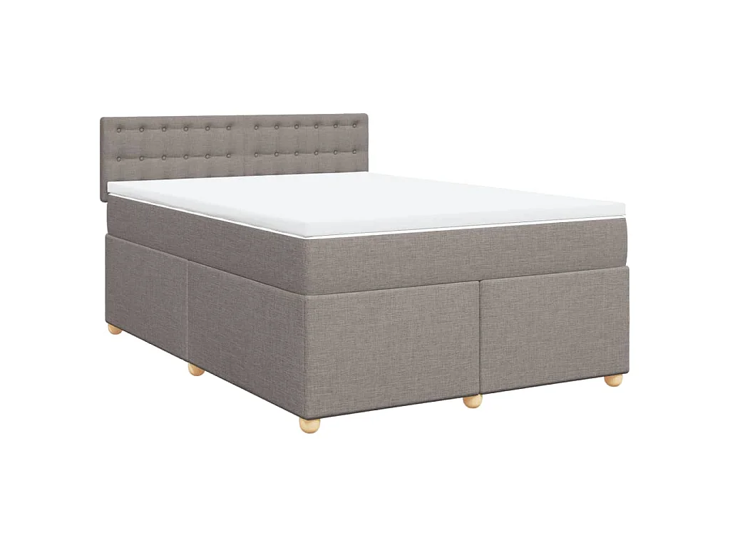 Boxspring met matras stof taupe 140x190 cm