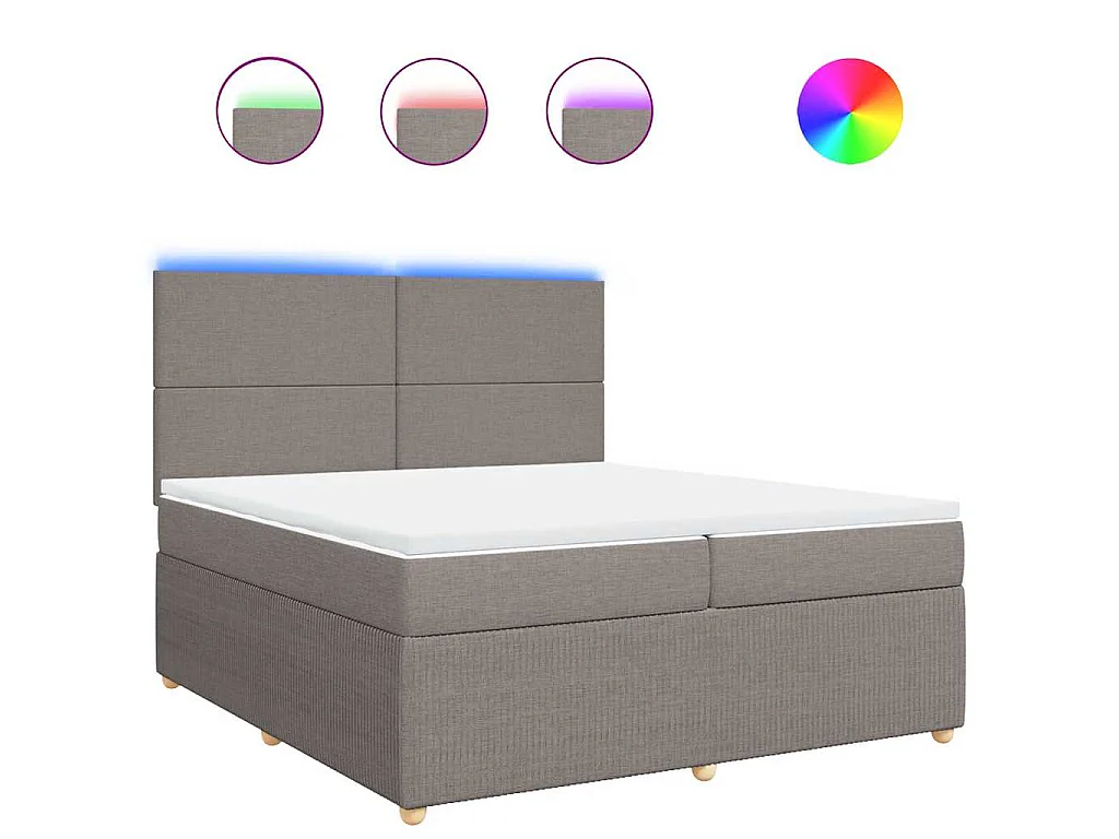 Boxspring met matras stof taupe 200x200 cm