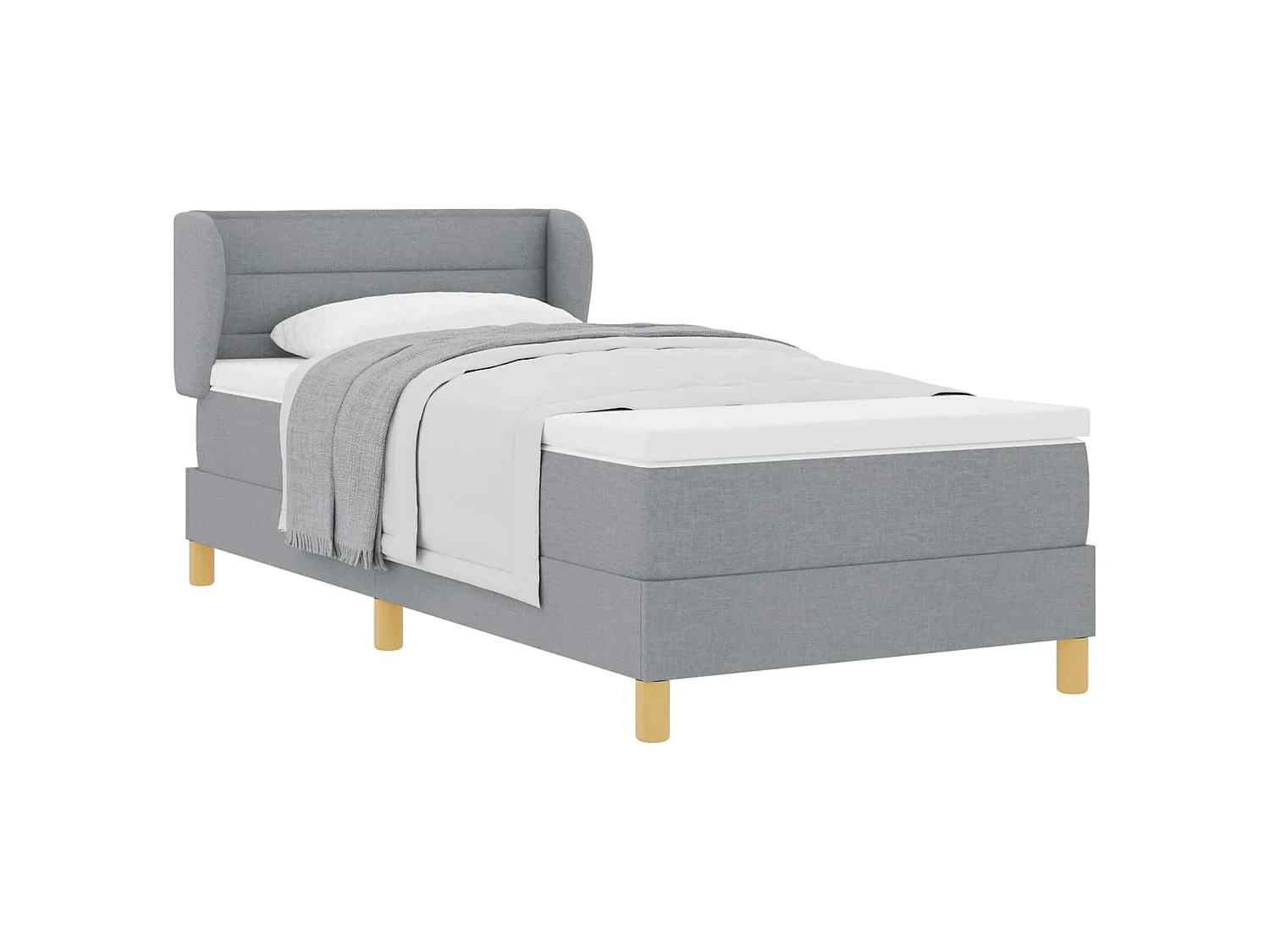 Boxspringbed met matras Lichtgrijs 80 x 200 cm Stof