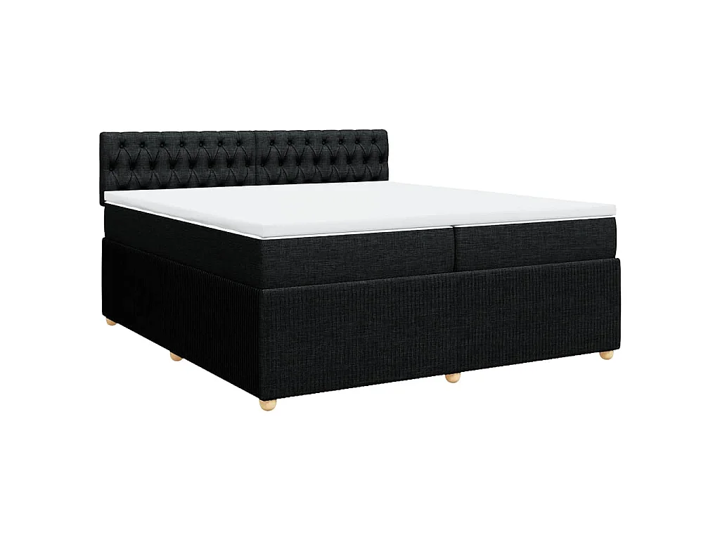 Boxspring met matras stof zwart 200x200 cm