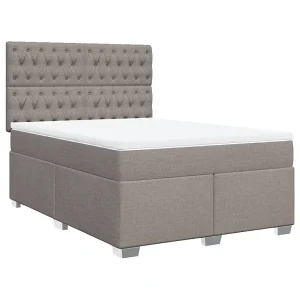 Boxspring met matras stof taupe 140×200 cm Boxspring met matras stof taupe 140×200 cm