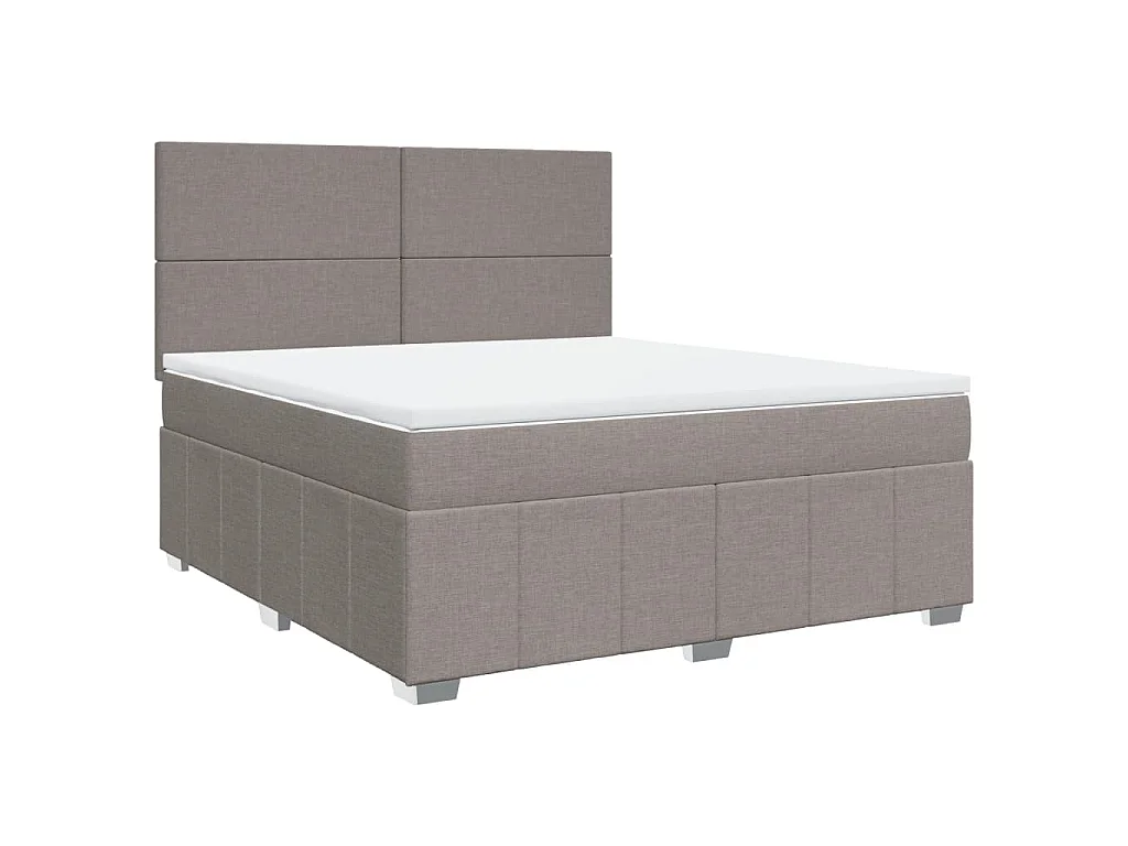 Boxspring met matras stof taupe 180x200 cm