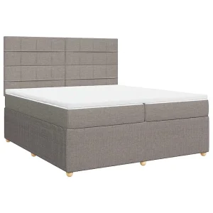 Boxspring met matras stof taupe 200×200 cm Boxspring met matras stof taupe 200×200 cm