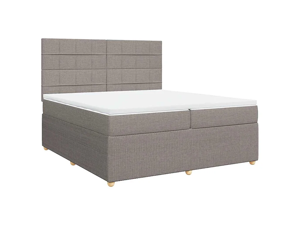Boxspring met matras stof taupe 200x200 cm