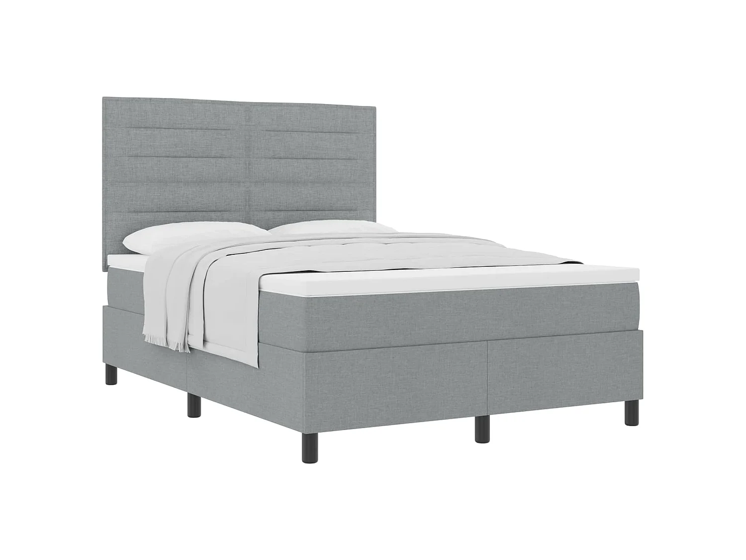 Boxspringbed met matras Lichtgrijs 160 x 200 cm Stof