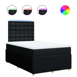 Boxspring met matras stof zwart 120×190 cm Boxspring met matras stof zwart 120×190 cm