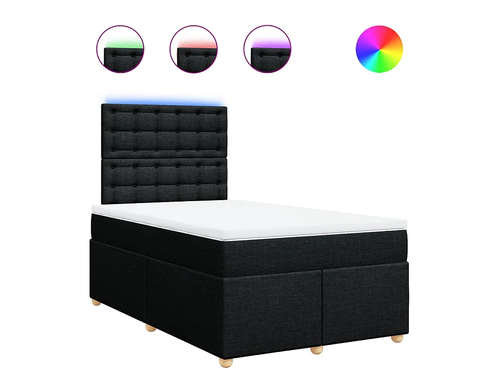 Boxspring met matras stof zwart 120x190 cm
