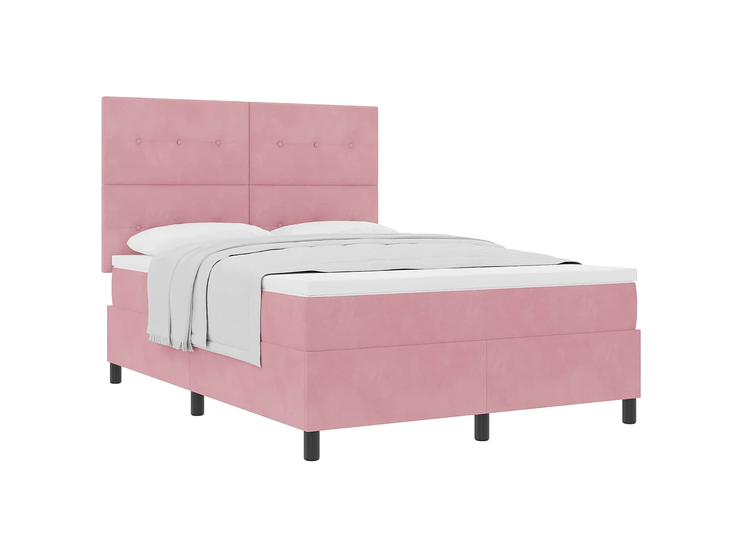 Boxspringbed met matras met hoofdeinde Roze 160 x 200 cm Stof