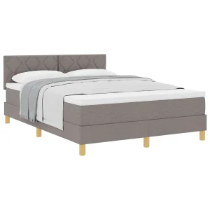 Boxspringbed met matras met hoofdeinde Taupe 160 x 200 cm Stof Boxspringbed met matras met hoofdeinde Taupe 160 x 200 cm Stof
