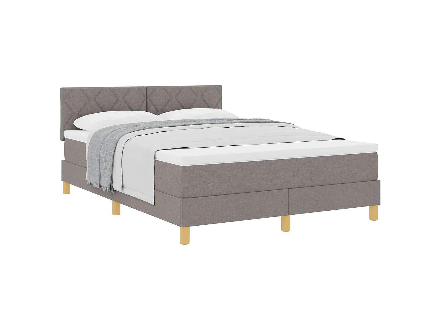 Boxspringbed met matras met hoofdeinde Taupe 160 x 200 cm Stof