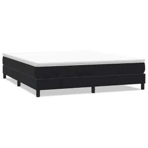 Boxspringbed zonder matras 180×220 cm fluweel zwart Boxspringbed zonder matras 180×220 cm fluweel zwart