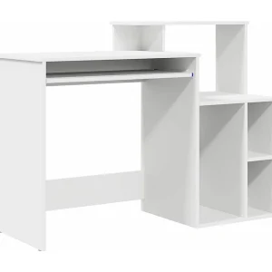Bureau met lade met plank Wit 120,5 x 44 x 88,5 cm Bewerkt hout