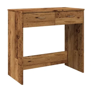 Bureau 80x40x75 cm bewerkt hout oud houtkleurig