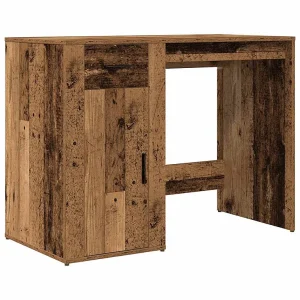 Bureau 100x49x75 cm bewerkt hout oud houtkleurig Bureau 100x49x75 cm bewerkt hout oud houtkleurig