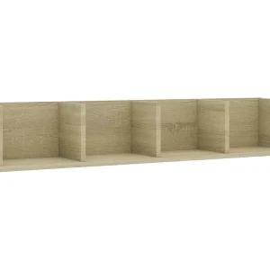 Cd-wandschap 100x18x18 cm bewerkt hout sonoma eikenkleurig