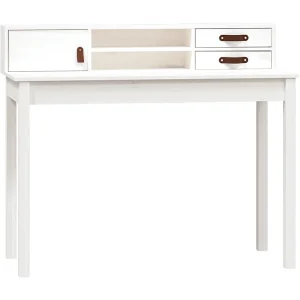 Bureau 110x50x93 cm massief grenenhout wit
