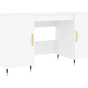 Bureau 140x50x75 cm bewerkt hout wit