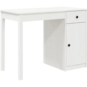 Bureau 100x50x75 cm massief grenenhout wit Bureau 100x50x75 cm massief grenenhout wit