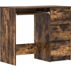 Bureau 90x45x76 cm bewerkt hout gerookt eikenkleurig Bureau 90x45x76 cm bewerkt hout gerookt eikenkleurig