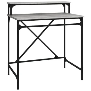 Bureau 80x50x90 cm bewerkt hout en ijzer grijs sonoma eiken