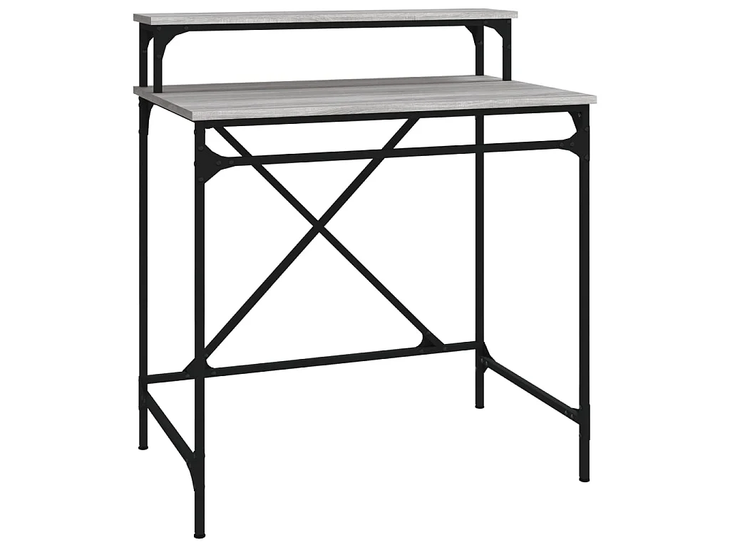 Bureau 80x50x90 cm bewerkt hout en ijzer grijs sonoma eiken