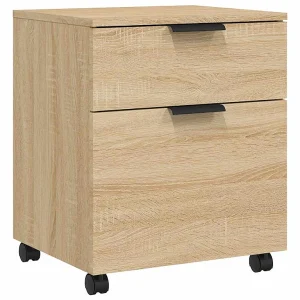 Dossierkast verrijdbaar 45x38x54 cm bewerkt hout sonoma eiken