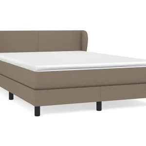 Boxspring met matras stof taupe 140×200 cm Boxspring met matras stof taupe 140×200 cm