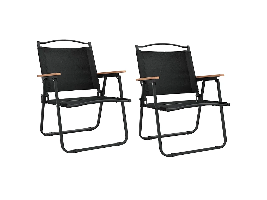 Campingstoelen 2 st 54x55x78 cm oxford stof zwart