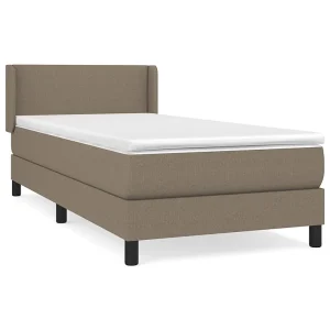 Boxspring met matras stof taupe 90×200 cm