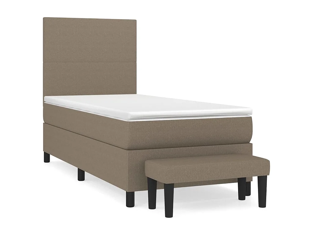 Boxspring met matras stof taupe 90x200 cm
