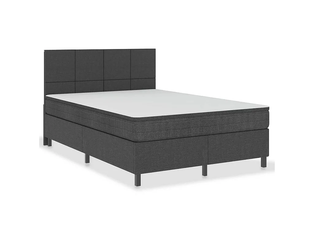 Boxspring stof donkergrijs 140x200 cm