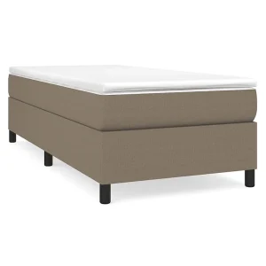 Boxspring met matras stof taupe 90×200 cm Boxspring met matras stof taupe 90×200 cm