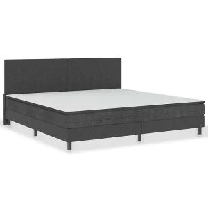 Boxspring stof donkergrijs 200×200 cm Boxspring stof donkergrijs 200×200 cm