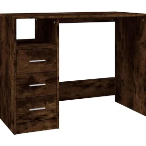 Bureau met lades 102x50x76 cm bewerkt hout gerookt eikenkleurig