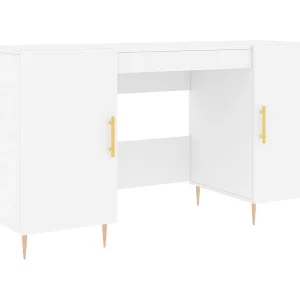Bureau 140x50x75 cm bewerkt hout wit