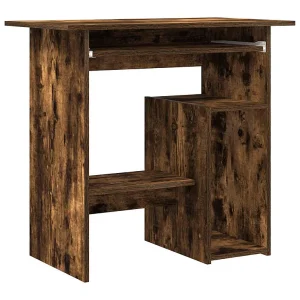 Bureau 80x45x74 cm bewerkt hout gerookt eikenkleurig