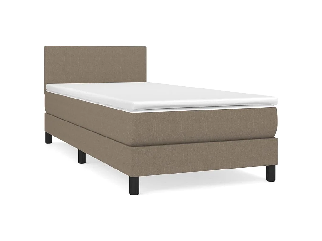 Boxspring met matras stof taupe 90x200 cm