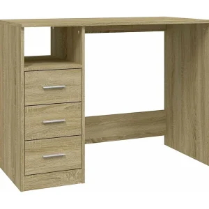 Bureau met lades 102x50x76 cm bewerkt hout sonoma eikenkleurig