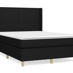 Boxspring met matras stof zwart 140×190 cm Boxspring met matras stof zwart 140×190 cm