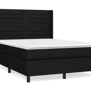 Boxspring met matras stof zwart 140×200 cm Boxspring met matras stof zwart 140×200 cm