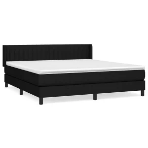 Boxspring met matras stof zwart 160×200 cm Boxspring met matras stof zwart 160×200 cm
