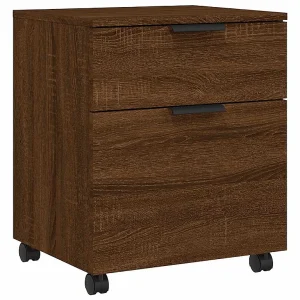 Dossierkast verrijdbaar 45x38x54 cm bewerkt hout bruineiken Dossierkast verrijdbaar 45x38x54 cm bewerkt hout bruineiken