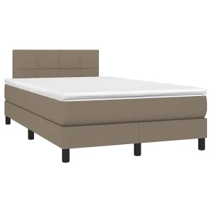 Boxspring met matras stof taupe 120×190 cm Boxspring met matras stof taupe 120×190 cm