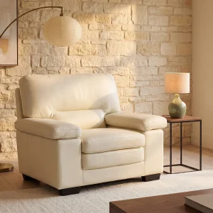 Buffellederen fauteuil ivoorkleur MIMAS II – Koop nu eenvoudig en goedkoop online