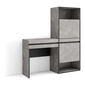 Consoletafel, haltafel, 130x35x145cm, Voor hal en entree, Schoenenkast, Cement
