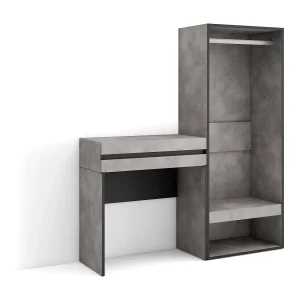 Consoletafel, haltafel, 130x35x145cm, Voor hal en entree, Open Kledingkast, Cement