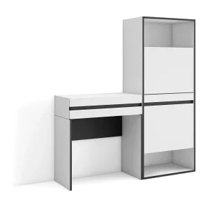 Consoletafel, haltafel, 130x35x145cm, Voor hal en entree, Schoenenkast, Wit