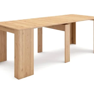 Uitschuifbare Consoletafel, 222x90x77cm, Voor 10 personen, Tafel, Eiken Uitschuifbare Consoletafel, 222x90x77cm, Voor 10 personen, Tafel, Eiken