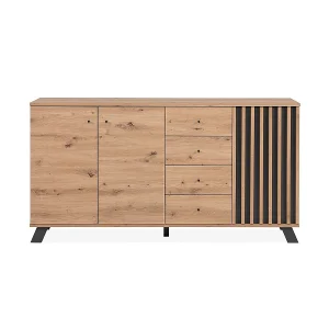 Buffet 3 deuren en 4 laden eikenhouten decor L160 cm – LUBLIN Buffet 3 deuren en 4 laden eikenhouten decor L160 cm – LUBLIN