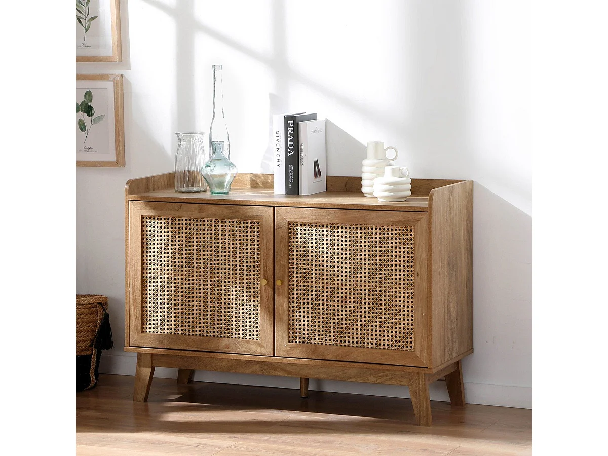 Buffetkast 2 Deuren in Rotanvlechtwerk L110 cm - PALMO